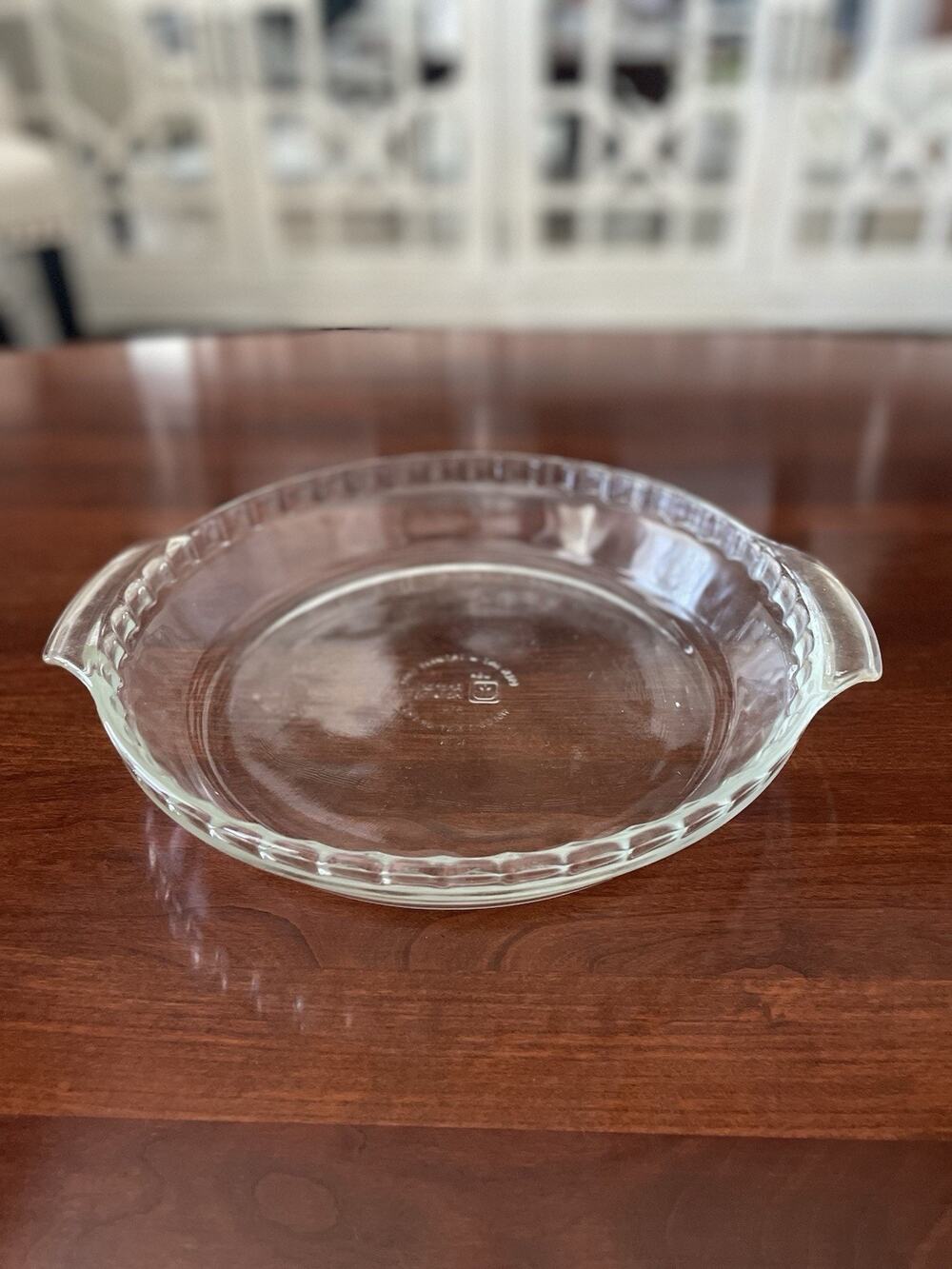 10" Anchor Glass Hocking Deep Pie Dish Plate W/Handles Made in USA